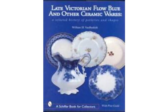 Late Victorian Flow Blue Ceramic Book Vintage Pottery