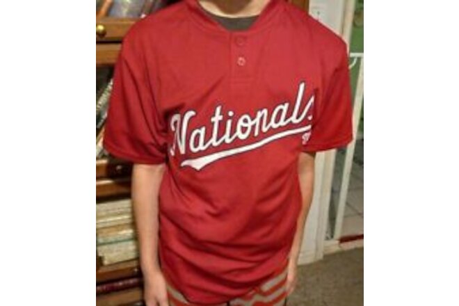 Unopened Nationals Two Button Baseball Jersey Youth Majestic