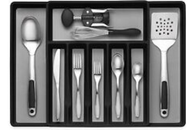 Expandable Cutlery Drawer Organizer, Flatware Drawer Tray for Silverware, Ser...
