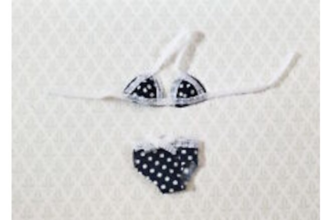 Dollhouse Polka Dot Bikini Navy Blue and White 1:12 Miniature Decoration Only