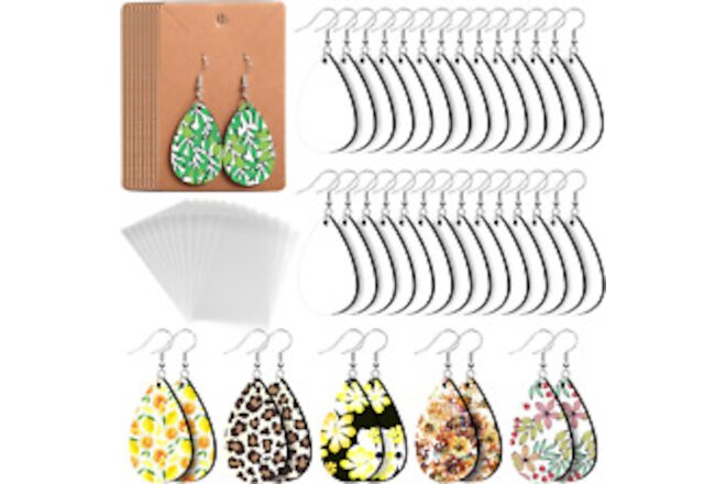50pcs Sublimation Blanks Products - Sublimation Earring Blanks with Earring