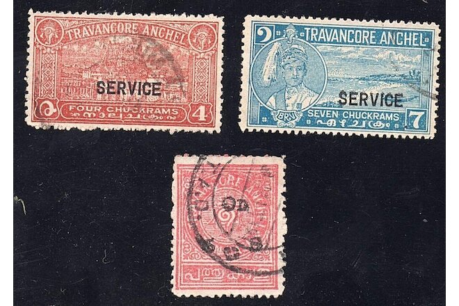 INDIA STATE TRAVANCORE ANCHEL USED SG 68