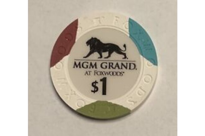 MGM Grand Foxwoods Casino $1 Chip — Uncirculated