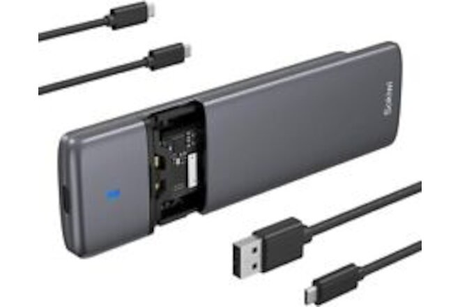 SATA SSD Enclosure Adapter Tool Free USB 3.2 Gen2 10Gbps External NVMe