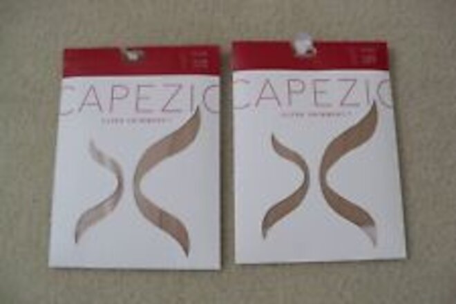 NEW Lot 2 Capezio footed medium caramel colored tights
