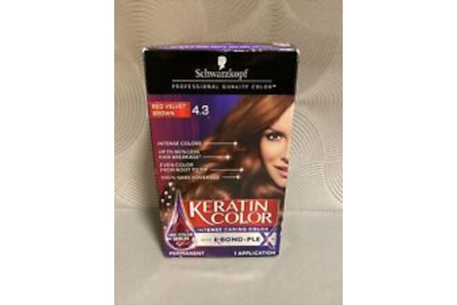 Schwarzkopf Keratin Color Permanent Hair Color #4.3 RED VELVET BROWN
