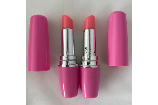 2 piece Lot Lipstick Vibrators Pink Water Proof With Batteries