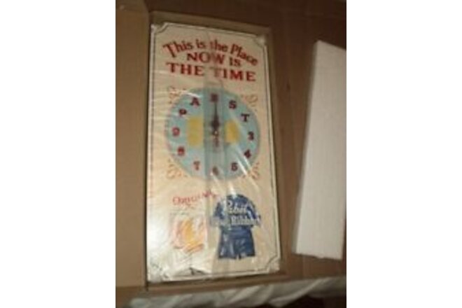 Pabst Blue Ribbon Wood Clock / NEW IN BOX