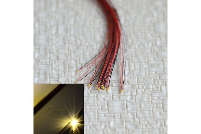 10 x pre wired warm white #0402 nano SMD LEDs lighting pre-solder​ed micro LED
