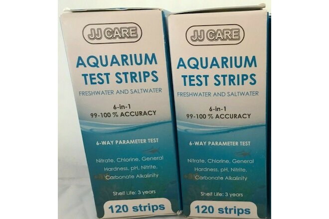 (2 Pack) JJ Care 120 Aquarium Test Strips New Sealed Exp 07/23