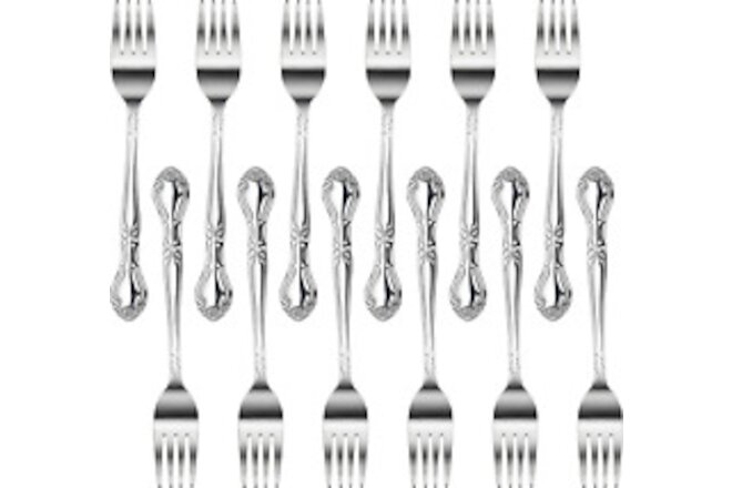 New Star Foodservice 58666 Rose Pattern, 18/0 Stainless Steel, Salad Fork, 6.2-I