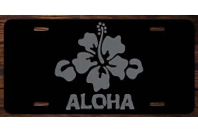 Etiqueta de Matricula Frontal Hawaii Vanidad KCE031 Color Negro 6”L X 12”W Nueva