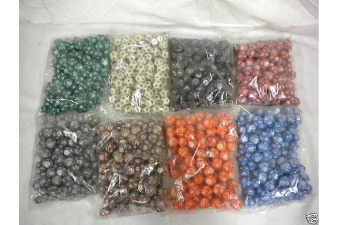 Packet of 100 Marbleized dice (12 sided)
