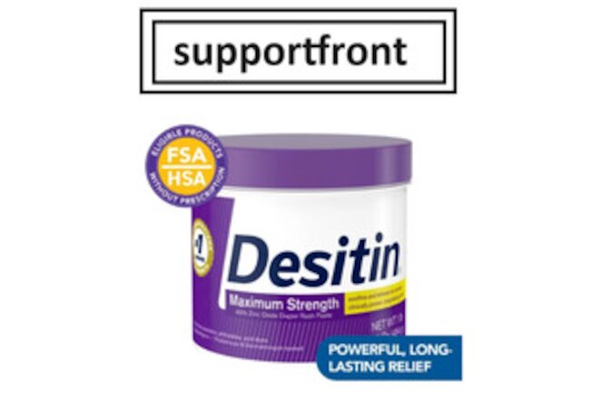 Desitin Maximum Strength Baby Diaper Rash Cream with Zinc Oxide, 16 oz