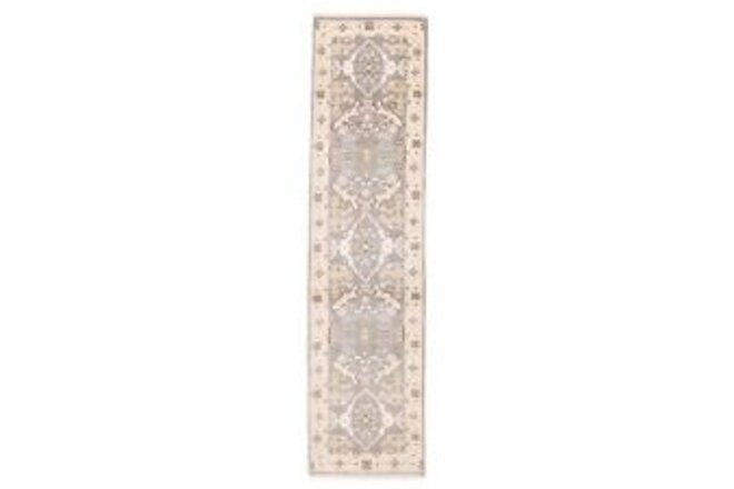 Traditional Hand-Knotted Bordered Carpet 2'7" x 9'10" Wool Area Rug