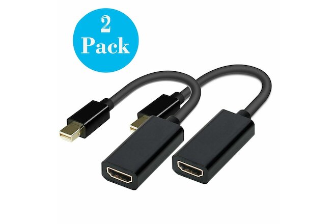 2x Thunderbolt Mini Display Port To HDMI Adapter for Apple Air Pro MacBook Black