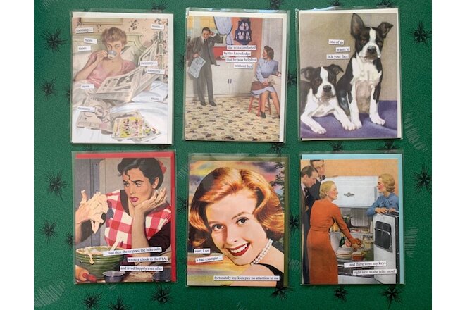 ANNE TAINTOR Greeting Cards Lot of 6 Cocktail Retro Kitsch Birthday Anniversary