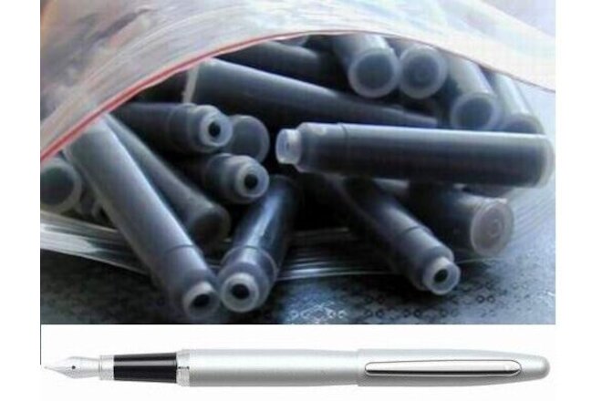 100  Fountain Pen Ink Cartridges, Refills for SHEAFFER VFM pen in BLACK (new)