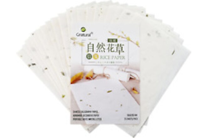 Handmade Rice Paper Paper (25 Sheets) 29x19cm (11.41x7.48 inch) for Chinese and