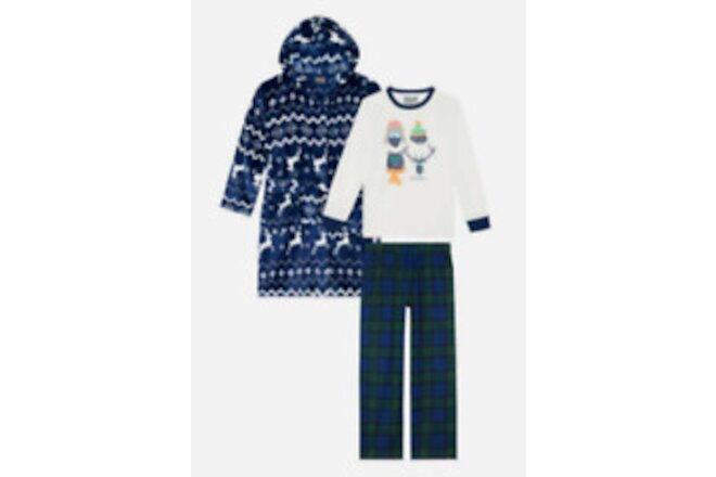 Eddie Bauer Kids 3-PC Sleep Set 1 Robe,1 Pajama Top,1 Pajama Bottom(BLUE M)NWT