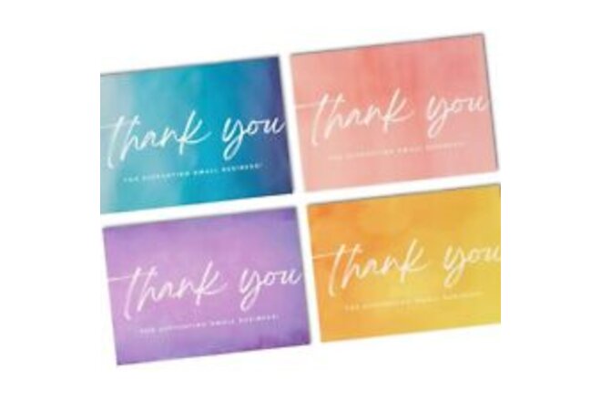 100 Thank You Notecards Watercolor Thank You for Supporting Small Business - ...