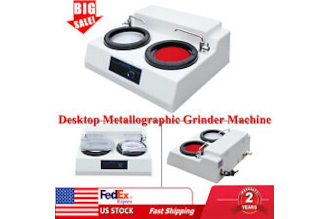 Desktop Metallographic Grinder Machine Specimen Sample Polisher Machine 370W