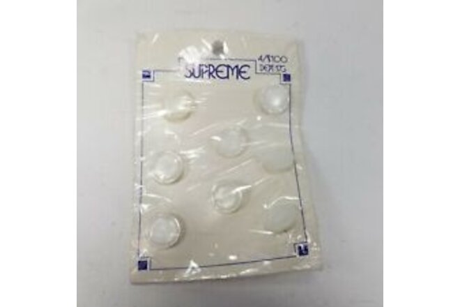 Supreme Vintage 8 White Round Shank Buttons New on Card