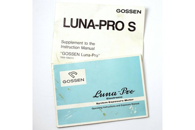 Gossen Luna-Pro/Luna-Pro S Original User Instruction Manual Booklets