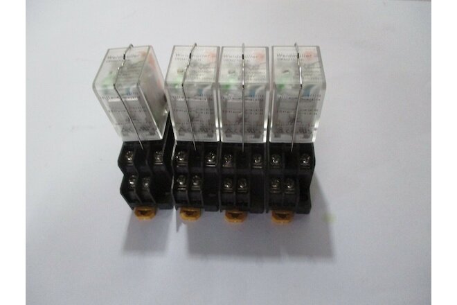 Lot of 4 Weidmüller  DRM270024L 24VDC 10A 7760056060 Relay w/ OMRON 2-M4x10