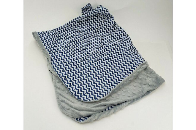 Infant Car Seat Canopy Cover Blue Grey White Chevron Stripes Lot Of 2 Used Good