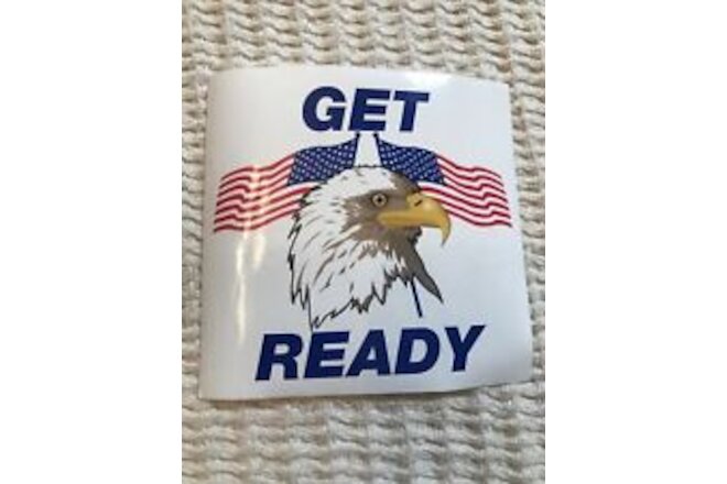 "Get Ready" USA American 🇺🇸 Flag Eagle 🦅 Patriotic STICKER New!
