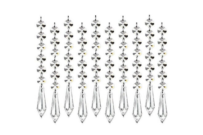 30pcs Acrylic Crystal Prisms Bead Wedding Garland Chain Chandelier Curtain Decor
