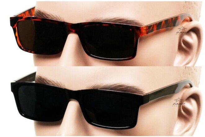 2 Pairs Gangster Slim Square Sunglasses OG LOC Super Dark Tortoise/Black 59SD