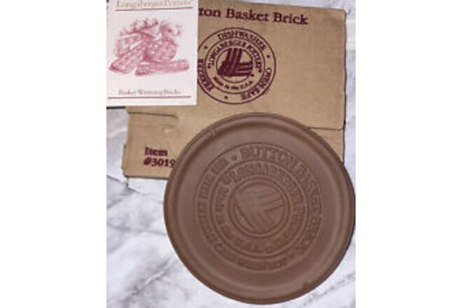 Longaberger Button Basket Brick Pottery #30198 Lattice Roll Bread Warmer New