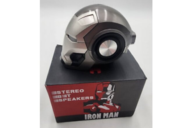 Iron Man Wireless Portable Blutooth Speaker MP3 TF Card Stereo Speaker Silver