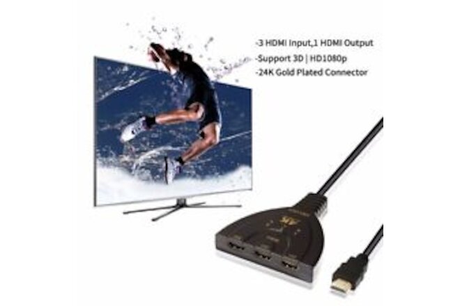 3 Port 4K HDMI 2.0 Cable Auto Splitter Switcher 3x1 Adapter HUB 3D 3 To 4K 2K 3D