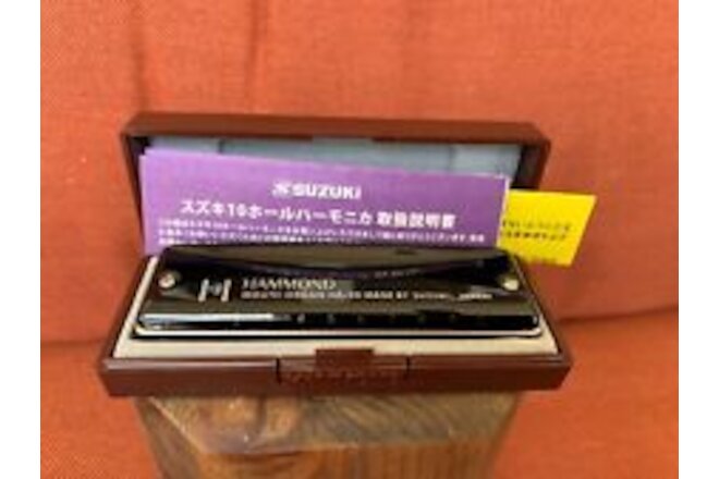 Suzuki Hammond HA-20 key of C Black 10-Holes Harmonica w/Case Genuine Product
