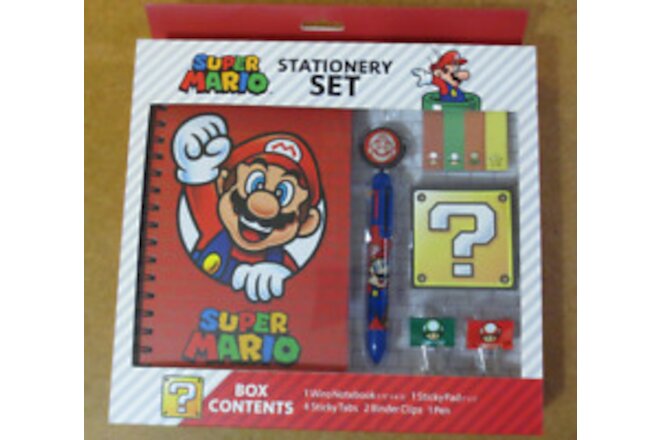 Super Mario Bros stationery set -  Notebook Pen Sticky Pad  ++