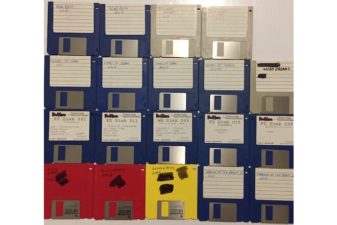 Lot of Rare Amiga / Commodore Back Up Video Games 3.5 Floppy Disks