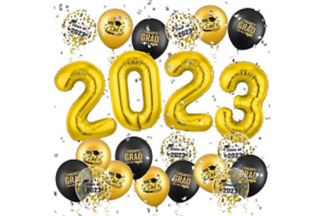 2023 Graduation Party Decorations Balloons Set-40 Inch Gold Number 2023 Aluminum