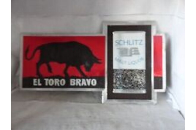 SCHLITZ Malt Liquor El Toro Bravo Sign 1969 "RARE"