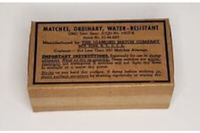 Mint WWII Box Military Saftey Matches JCQD 1007-A Diamond Match Company