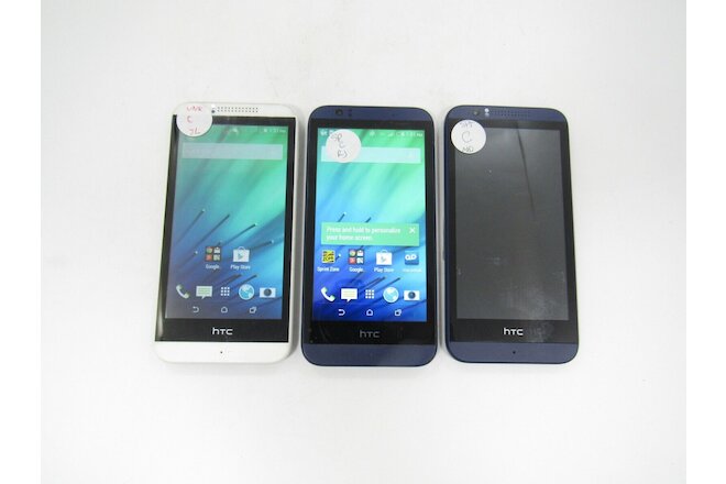 Lot of 3 HTC Desire 510 OPCV100 Sprint Check IMEI Fair Condition 081