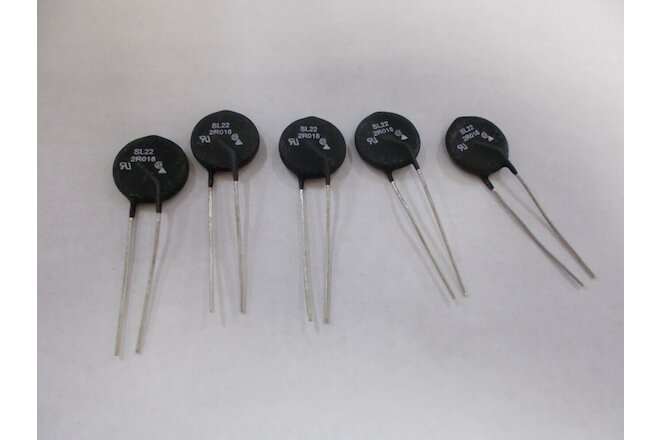 5PCS SL22 2R018 Thermistor Current Limiter 2 Ohms ±20% 18A  0.866" 22mm BOX#77