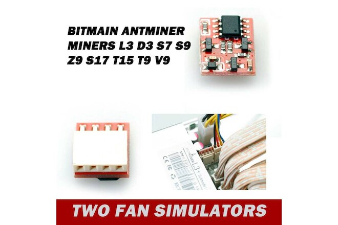 2Pcs Fan Simulators fit Bitmain Antminer Miner L3 D3 S7 S9 Z9 S17 T15 T9 V9