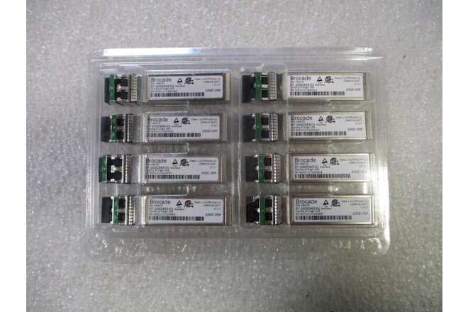 New Pack Of 8 Brocade 57-1000343-01 10Gbps 10G-SFPP-USR-SA 850nm Transceiver