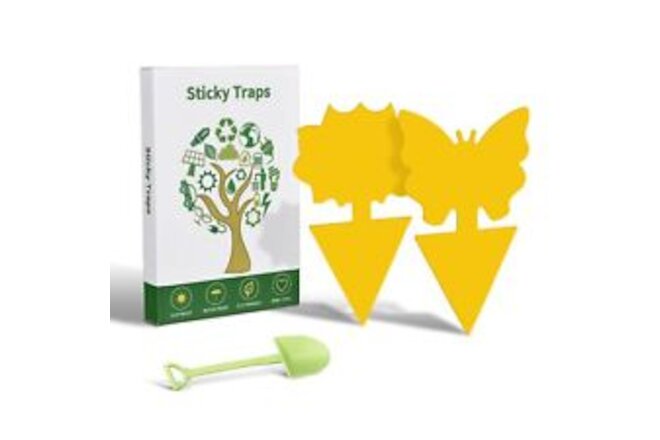 Fruit Fly Sticky Traps, Yellow Gnat Sticky Trap for Indoor Outdoor, Gnat Stic...