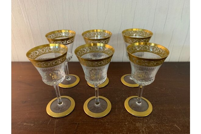 6 verres à vin modèle Thistle en cristal de Saint Louis (prix du lot)