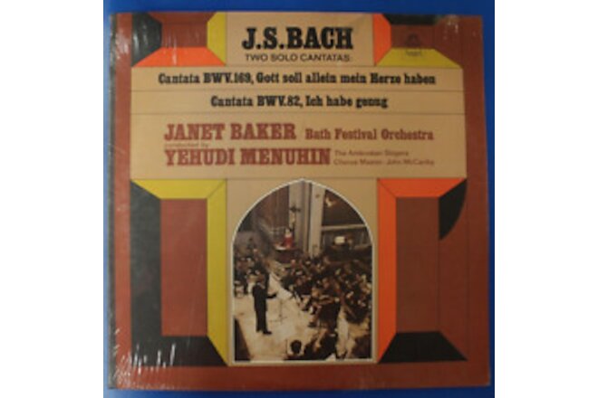 Sealed New Janet Baker/Yehudi Menuhin-J.S. Two Solo Cantatas LP-Angel Mono 36419