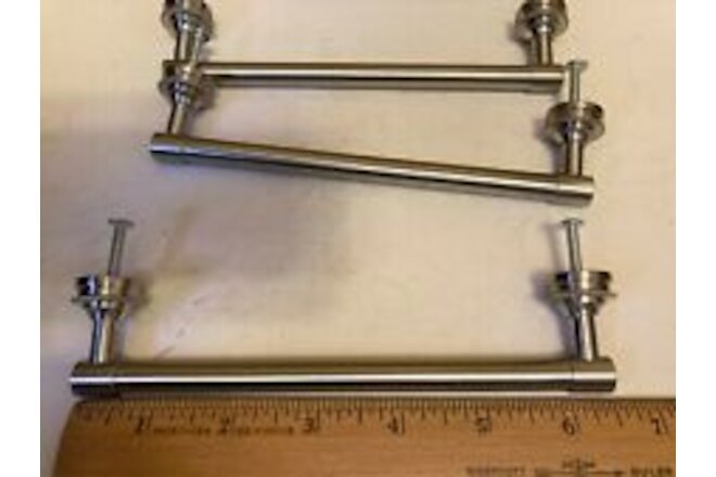 Drawer Pulls Cabinet Hardware Set of 3 Stainless Steel Heavy Handles 6.5" W NEW